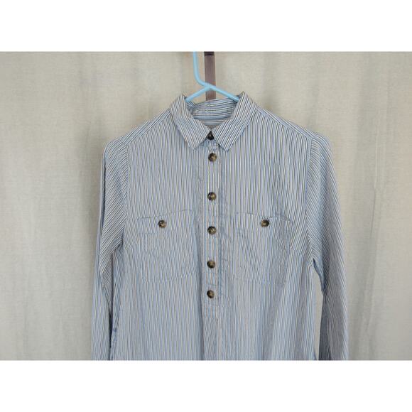 LOFT XS Striped Pocket Shirtdress Blue White Striped Mini Dress *No belt* - Picture 5 of 7